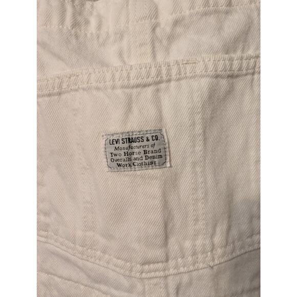 Levi's Womens Shortalls Size XS White Denim Square Neck Pockets Farm Girl - Picture 4 of 11